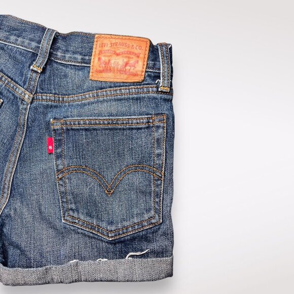 Levi's White Oak Cone Denim Button-Fly Jean Shorts 25 🔸Rare Blank Tab🔸 - Picture 10 of 10